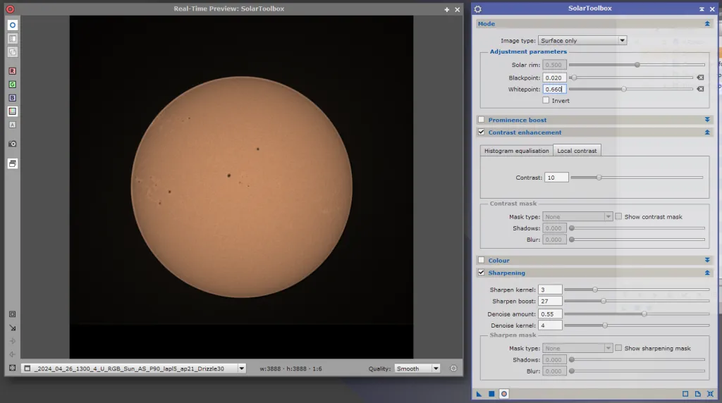 Using SolarToolbox in PixInsight